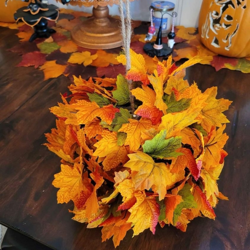Hanging fall maple leaf balls
